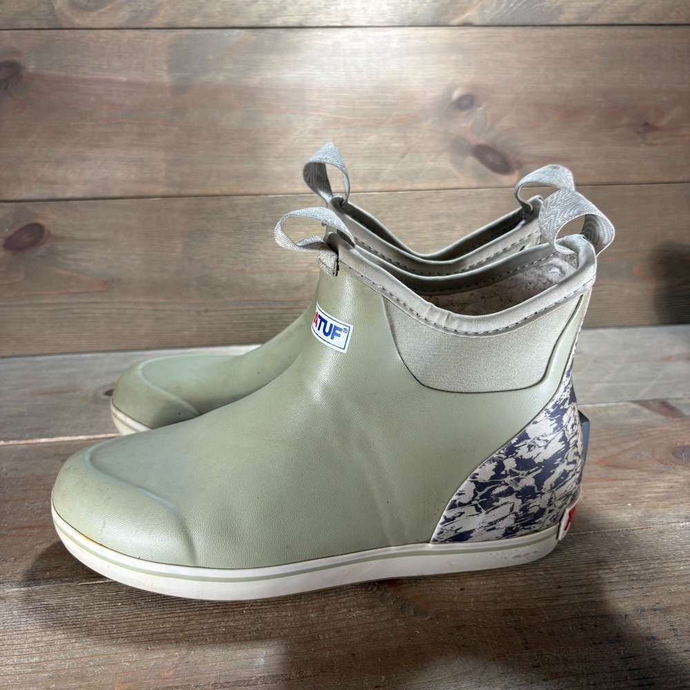 Xtratuf Ankle Deck Boot Womens size 7 shoes Green Waterproof Floral Ankle boots